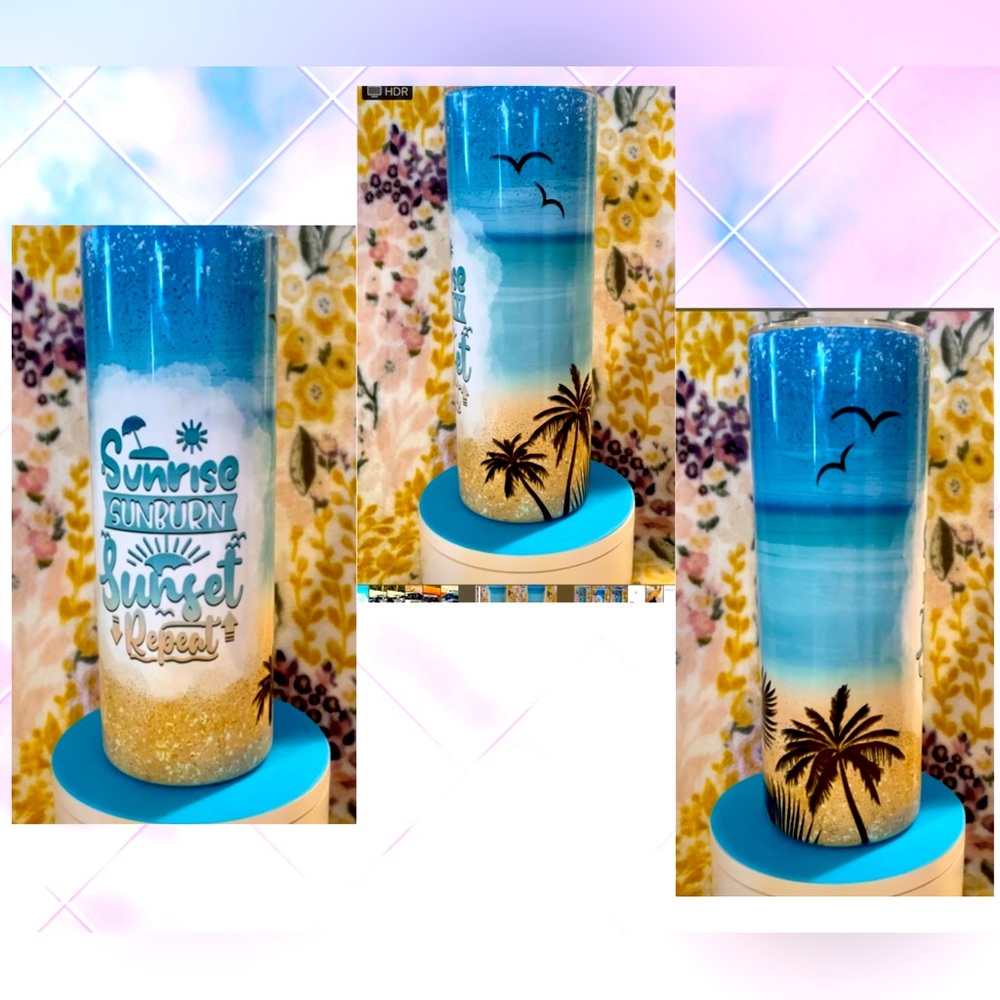 20oz skinny sublimated beach tumbler. HOGG brand. New.
